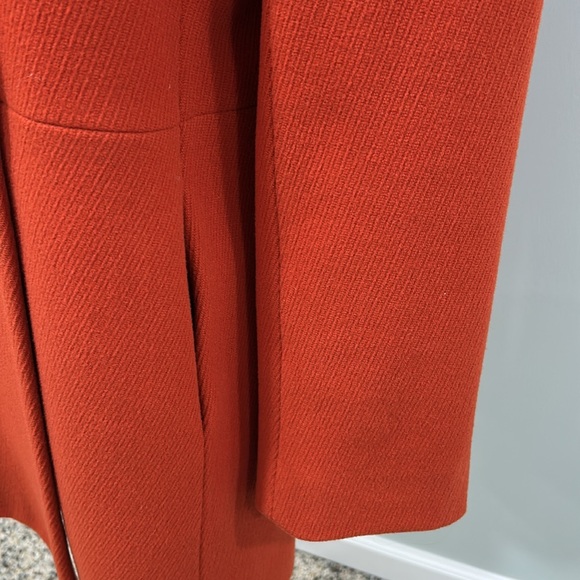 Double breasted wool coat. Talbots size 8. Orange! - Picture 4 of 6